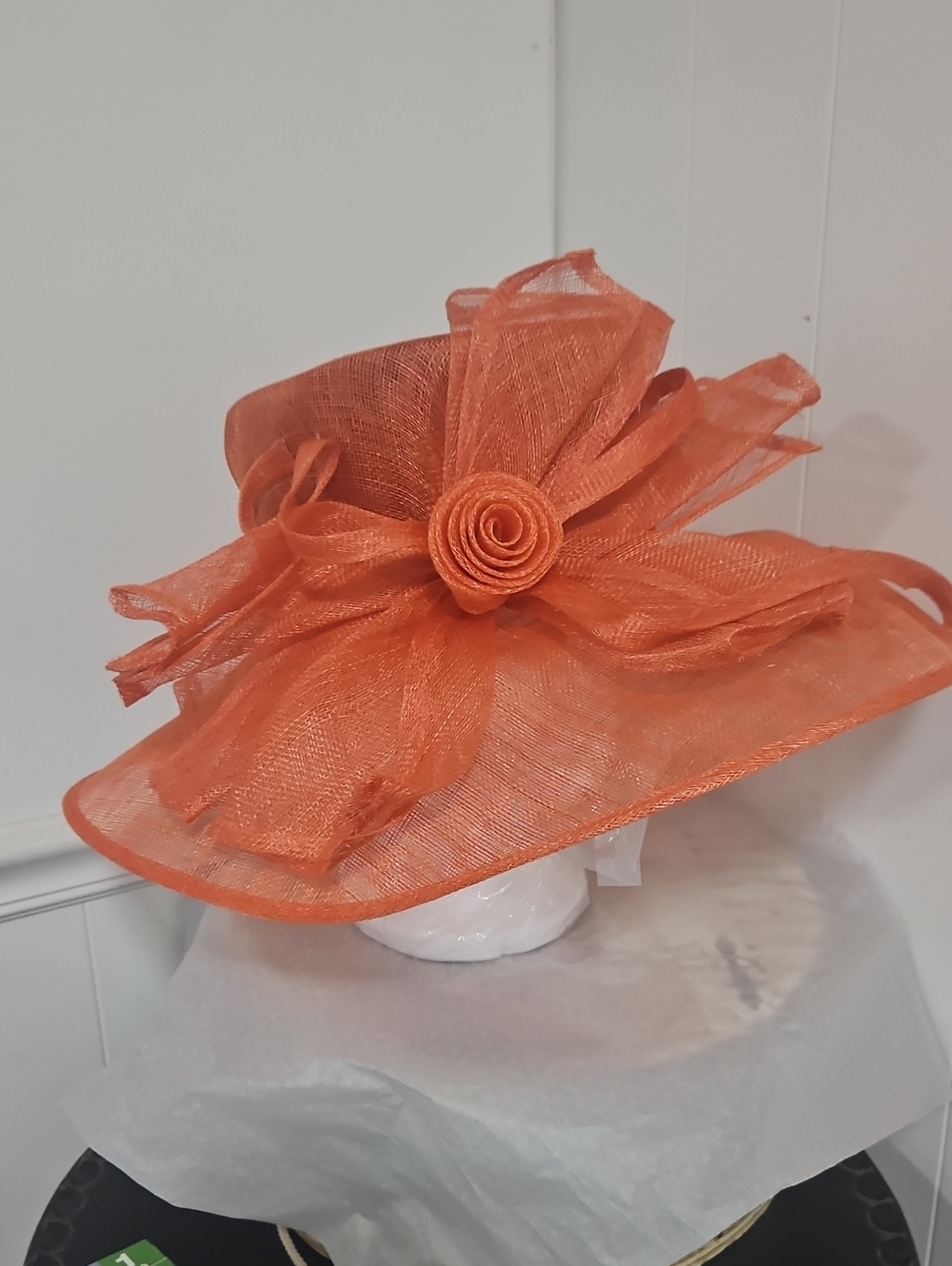 Elegant Orange Decorative Women’s Hat